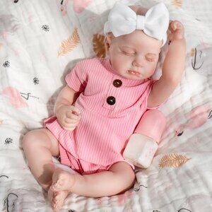 18 Inch Reborn Baby Doll Girl Realistic Full Vinyl Body Sleeping Newborn Toy